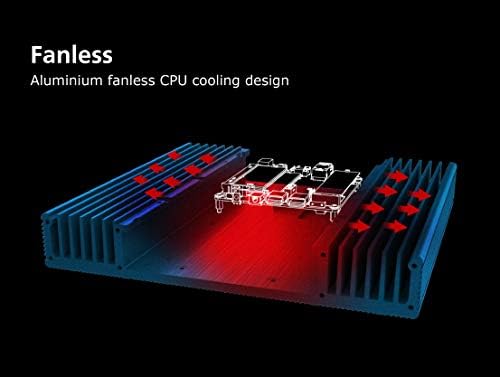 Акаса Платон X7D | Intel 7th Gen Nuc | Висок 38,5мм | Компјутерски случај без вентилатор | Алуминиум | Веса | Ладење на процесорот