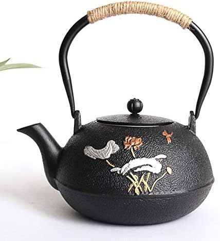 Ironелезен чај котел од железо чајник со железо рачно изработена оригинална железна сад што зоврива вода варен чајник со најразлични врежани