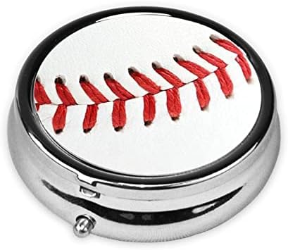 Бејзбол чипка од блиска кутија со пилули, метална тркалезна пилула кутија, три кутии за пилули, лесен за носење