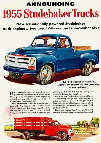1955 Студебејкер Камион-Промотивно Рекламирање Магнет