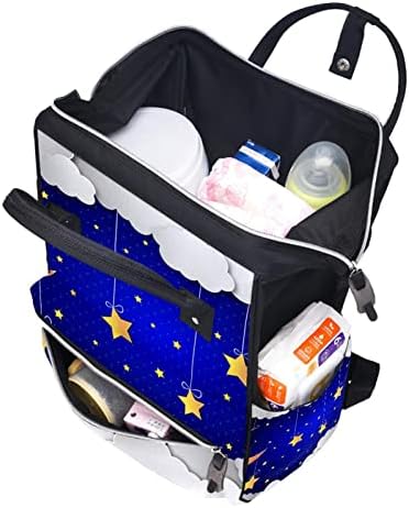 Месечината И Ѕвездите во Облаците Торба За Пелени Ранец Торби За Менување Пелени За Бебиња Мултифункционална Торба За Патување Со Голем Капацитет