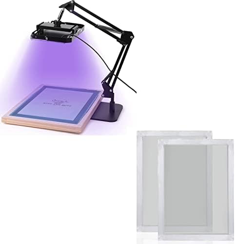 Caydo 50W LED Единица за изложеност за печатење на екран, светло за печатење на UV екран со 2 парчиња 10 x 14 инчи алуминиумски свилен екран
