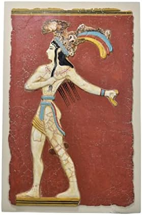 Принц на лилјаните Кносос Миноан Палас Крит Реал Фреско 1500 Б.Ц. Сликарство