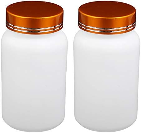 Aexit 2pcs 200ml Мерач Пет Пластично Шише Бело Diy Тркалезно Шише w Златен Тон Капак