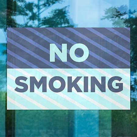 CGSignLab | Без пушење -Стрип сино Влечење на прозорецот | 36 x24