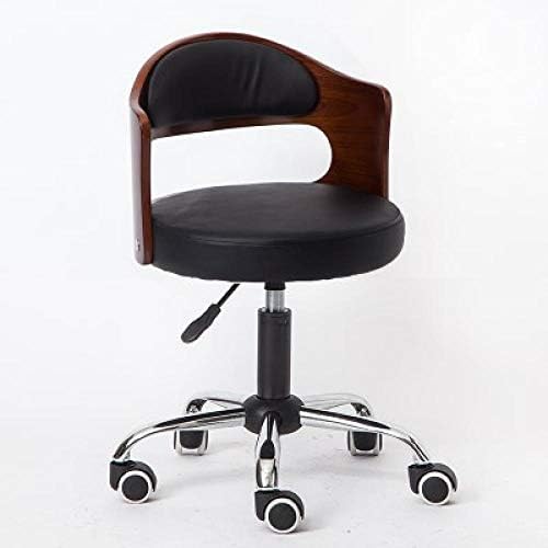 Работна столче на тркалото на тркалото ， сечење столче фризери со црно синтетичко кожа седиште ， прилагодлива висина 43-53 см