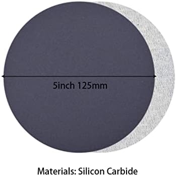 ZSBLXHHJD Абразивна шкурка од 5 инчи 125 мм тркалезен диск за пескарење, 60-10000 Влатен и сув шкурка диск, ставајќи шкурка, силиконски карбид полирано дрво
