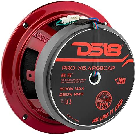 DS18 PRO-X6. 4RGBCAP 6.5 Среден Опсег Звучник 500 Вати 4-Оми Звучник За Автомобил СО RGB LED Светла-Врвен Квалитет Про Звучници