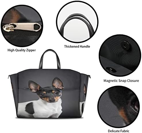 Торба за Торба за Пелени за Кучиња фокс Териер Со Ремени За Количка, Печатење На Кучиња Голема Торба За Торба За Пелени За Патување Торба