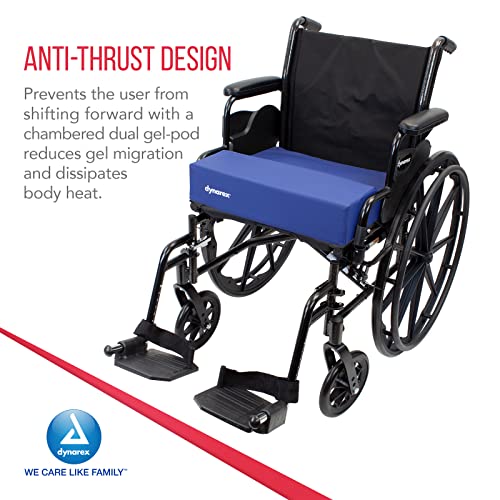 DynaRex постојано мек анти-напречен клин гел-пена перница, корективна перница за инвалидска количка, капацитет за тежина од 300 lb, сина/сива