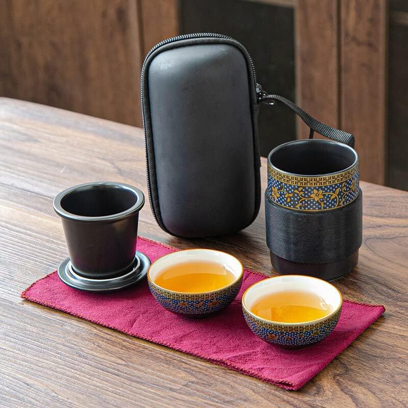Кинески дизајнер цвеќиња Teaware Јапонски керамички чајник Гаиван чајци рачно изработени преносни патни канцеларии за патувања ретро чај поставени