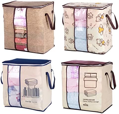 Алипис 3 парчиња чанти Ватенка Проѕирна за Складирање Концизни Играчки Торба Со Патент Гардероба Чанти За Складирање Облека Во Стил На Перење Облека Што Може Да Се