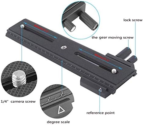 EXMAX 26cm/10.2 Во 2 Начин Макро Шут Фокусирање Фокус Железнички Лизгач 1/4 Брзо Ослободување Завртка Монтирање Камера Блиц Поддршка Плоча Со Стандард 1/4 Завртка