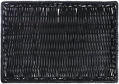 Hubert® Плетена Корпа За Складирање Црна Пластика - 18 l x 26 W x 2 H