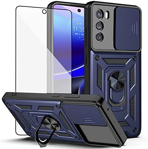 Телефонска Кутија Asuwish За Motorola Moto G Pyllus 5G 2022 Со Капак На Лизгачката Камера И Заштитник На Екранот Од Калено Стакло Држач За