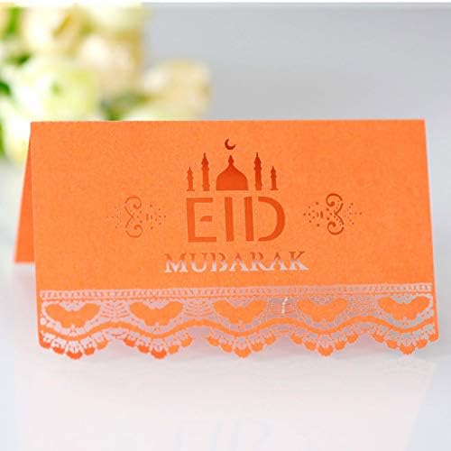 100 парчиња Еид Мубарак Муслимански фестивал Место картичка Рамадан шутира цветна чипка табела покана картичка исламска забава за декорација на картони папиери ка?