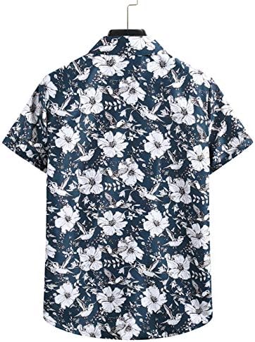 Дудубаби Тато Кошули Машка Мода Секојдневно Печатење Кошула Со Долги Ракави Хавајска Блуза Врв