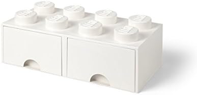 Соба Копенхаген Лего фиока за тули, 8 копчиња, 2 фиоки, кутија за складирање, бело