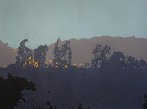 Новика сива експресионистичка слика на пејзажот сликарство од Индија „Молчи планини“