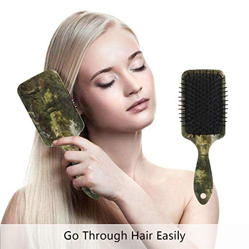 Четка за коса од перница за воздух, пластичен шарен пат меѓу дрвјата, соодветна добра масажа и анти -статичка четка за коса за коса за сува и