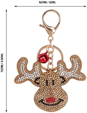 ABOOFAN 9 ПЦС Божиќно клуч за клучеви со приврзоци за bellвонче за декоративни ланци за клучеви Божиќ