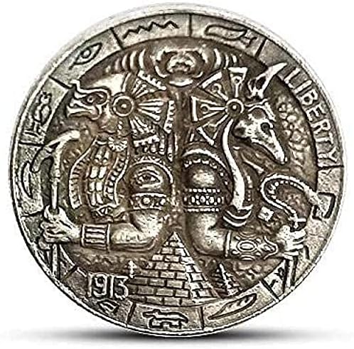 [Анубис и Хорус] Пет центи залутани монети антички минијатурни монети врежани подароци за колекција за странски копии