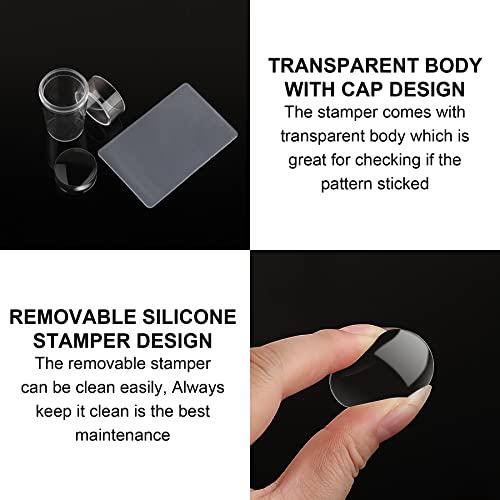 2 Поставете јасен силиконски нокти за стампер Поставете транспарентно видливо тело желе нокти за алатки за уметнички образец со