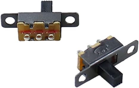 Gooffy Micro Switch 10pcs/lot 3 пин 2 Позиција мини големина SPDT SLIDE SWITCES OFF PCB DIY материјал Електрични алатки за лемење SS12F15G