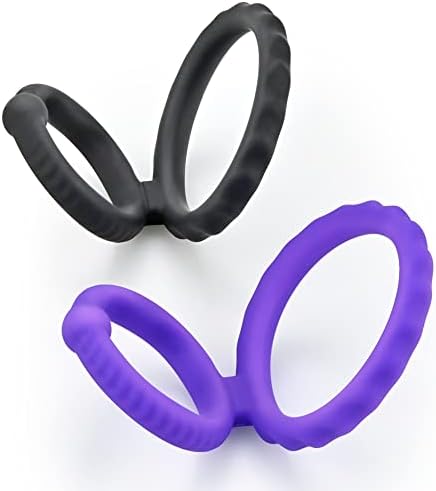 Силиконски пенис прстен сет 2 во 1 премија затегнат прстен за петел за ерекција Подобрете 2 парчиња одложување Контрола на секс играчка за мажи