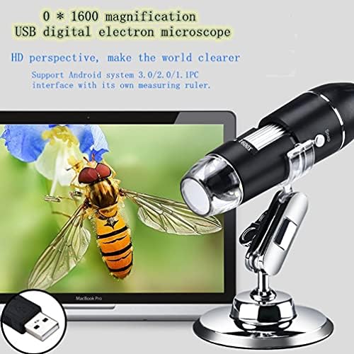 Кисангел Џеб Лупа 1600X USB Дигитален Микроскоп Мини Камера За Зголемување Со Метален Држач Висока Дефиниција За Деца Експеримент За