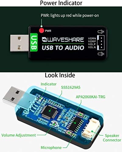 УСБ До Аудио Адаптер Надворешен Аудио Конвертор За Малина Пи/Џетсон Нано, Вин7/8/8.1/10, Mac, Linux, Android, USB 2.0 Порт Возач-Бесплатно,
