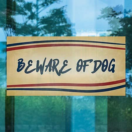 CGSignLab | Пазете Се Од Ленти За Носталгија На Кучиња Држење На Прозорецот | 24x12