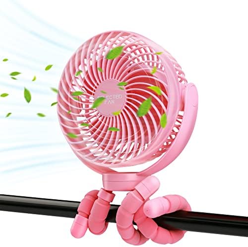 Преносен вентилатор за шетач за бебето 10000 mAh вентилатор со напојување со батерија се користи како рачен личен вентилатор за полнење на PowerBank со флексибилен клип за