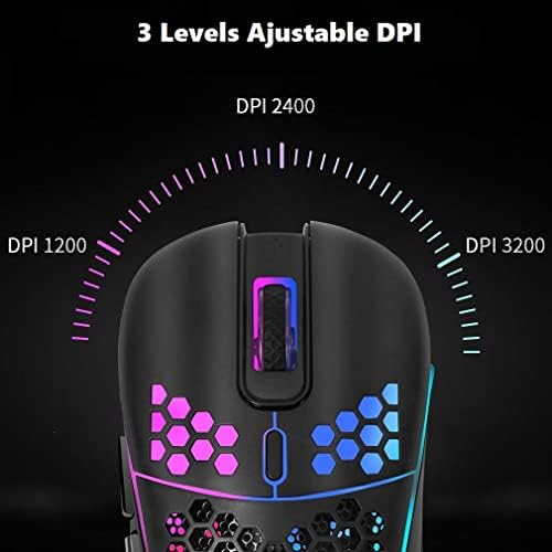 Безжичен RGB Гејмерски Глушец СО 85g Лесен Дизајн, Стабилен 2.4 G&засилувач;Bluetooth Безжична Врска Со Двоен Режим, 3 Прилагодливи