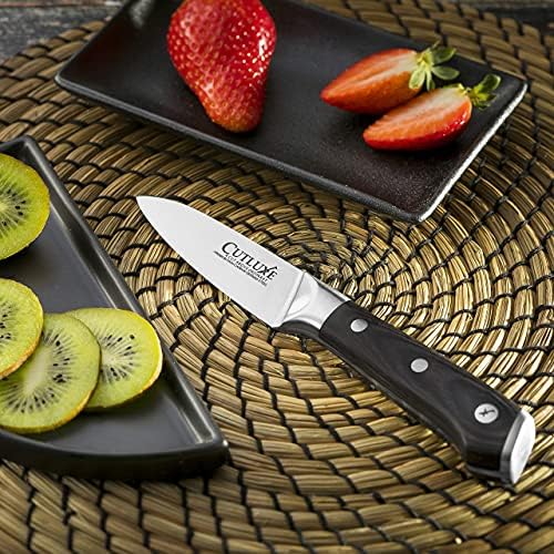 Кутлукс Стек нож, паринг нож &засилувач; Готвач Нож-Фалсификувани високо Јаглероден германски Челик-Целосна Танг &засилувач; Брич