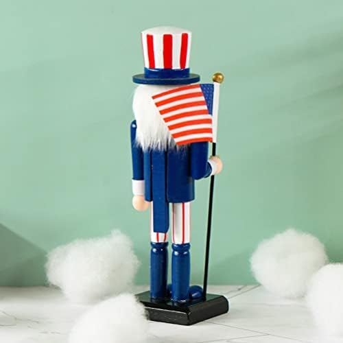 Pretyzoom Home Decor Decor Truction Turenture Nutcracker Outcracker Doll Day Endepentence Day Soldier Modeling Ornament Party Doll Doll uterment USA Војник кукли декорасии пара Салас де Каса