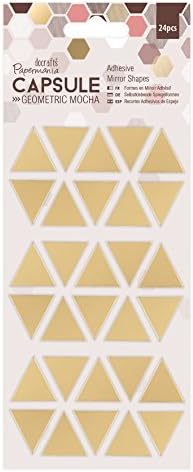 ДОФРАКТИ Капсула Геометриски форми на лепило на огледало на Papermania - златни триаголници