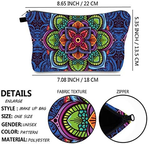 Торба ЗА Шминка PMUYBHF со 6 парчиња Сенки За Очи Четки За Шминка Со 3 Пара Лажни трепки За Жени, Торбичка За Патент Со Цветни