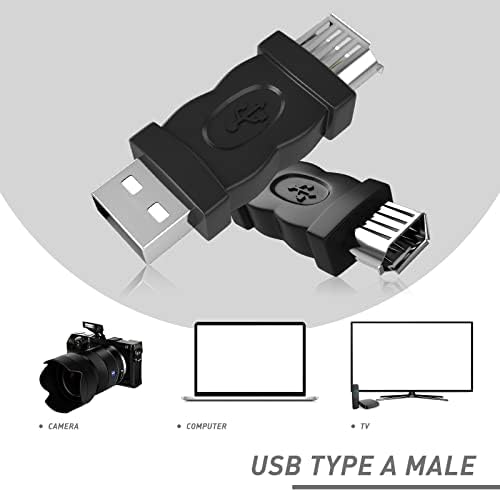 4 парчиња FireWire во USB адаптер конвертор за компјутер IEEE 1394 6 игла до машки USB 2.0 женски F до USB M машки конвертор на