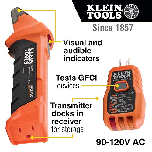 Klein Tools 69355 Digital Multimeter Premium Electrical Test Комплет и 80016 Комплет за пронаоѓачи на прекинувачи со додатоци, сет со 2 парчиња, вклучува CAT. Бр. ET310 и CAT. Бр. 69411