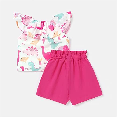 Облека за бебе девојче Патпат со кратки ракави маица врвот и краткиот сет на слатки облеки за девојчиња