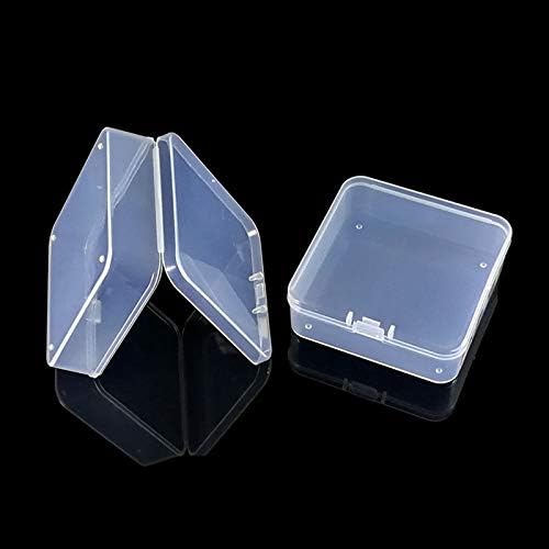 Анкус Мала Квадратна Кутија Јасни Пластични Кутии За Складирање За Самостојна Алатка Уметност За Нокти Накит Додатоци Мониста