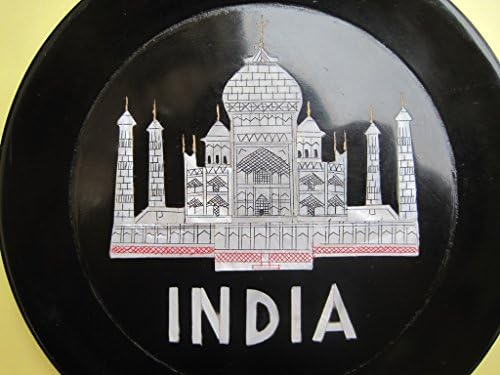 Занаетчиски црна мермерна плоча Таџ Махал Пауа школки со лушпи за рачно изработени за украси за дома 6