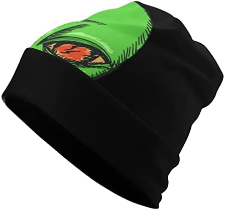 Зелена ET Alien Unisex Beanie Cap меко топло череп капа за пулвер за спиење трчајќи случајно