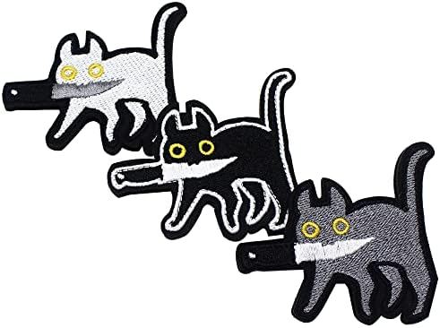 Мала мачка залак ножеви серии извезени лепенки симпатични миленичиња животни тактички амбран за облека за ранец Апликација додаток за