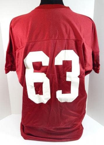 1997 сан Франциско 49ерс #63 Игра Издадена Црвена Пракса Џерси 60 728-Непотпишана Нфл Игра Користени Дресови