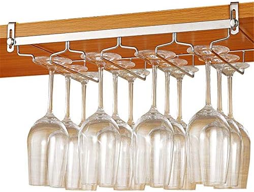 Креативна едноставност креативна едноставност Контра -wallид поставена стаклена решетка под кабинет за вино стаклена решетка за вино, стакло, држач за складирање на