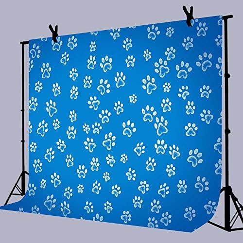 Luckbty Dog Foots Backprons for Photography 5x3ft Dog Paw Print Patrol Blue Photo Screendions Table Party Party Banner Studio Studio Props