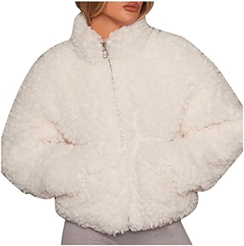 Prdecexlu мода на отворено зимски тунични палта дами дами со долги ракави руно лабава плетени јакна удобност цврста држач јака