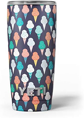 Дизајн Скинц Целиот Чај И Зелени Конуси За Сладолед - Комплет За Винилна Обвивка Со Налепници За Кожа Компатибилен Со Чашите За Ладилници